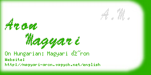 aron magyari business card